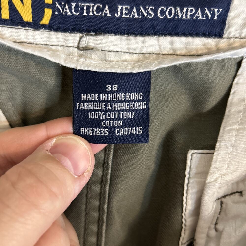 Vintage Nautical Mens Cargo Shorts Size 38 Green Cotton Y2K Skater Grunge - Picture 9 of 12